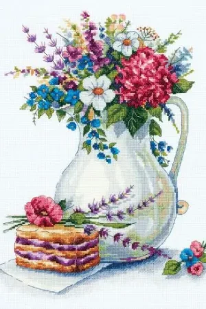 Spedizione Espresso kit ricamo a punto croce - Buona giornata - Panna