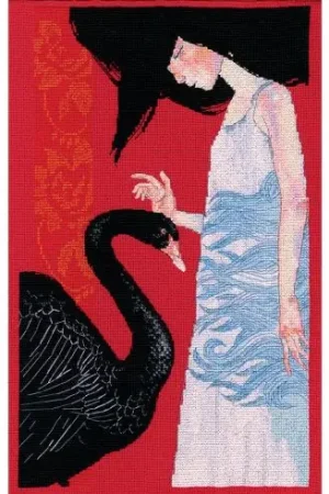 Sconto kit ricamo a punto croce - cigno nero - RTO