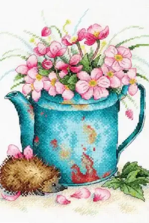 Non Perdere kit ricamo a punto croce - annaffiatoio fiorito - Aquarelle by MP Studia