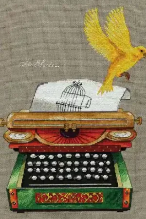 kit ricamo a punto croce - Macchina da scrivere - Panna Spedizione Gratuita