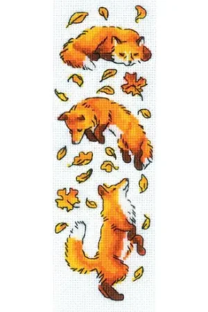 kit ricamo a punto croce - Volpi tra le foglie - Riolis Prezzo Basso