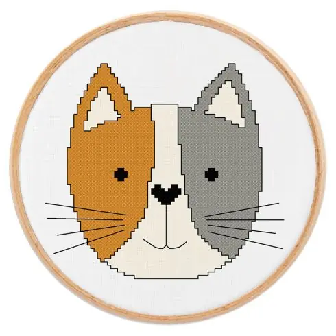 Economico kit ricamo a punto croce - Gattino - Princesse