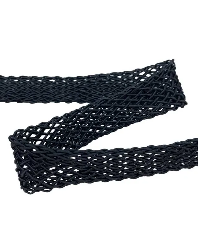 Prezzo Ridotto Passamaneria Rete Tubolare Nero Alta 15 Mm