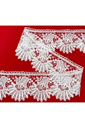 Passamaneria Pizzo Macramè Bianco Ricamo Fiori Campanella Alto 7 Cm Miglior Prezzo