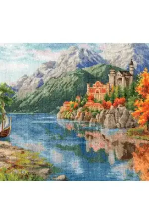 kit ricamo a punto croce - Castello in riva al fiume - Toison d'or A Buon Prezzo