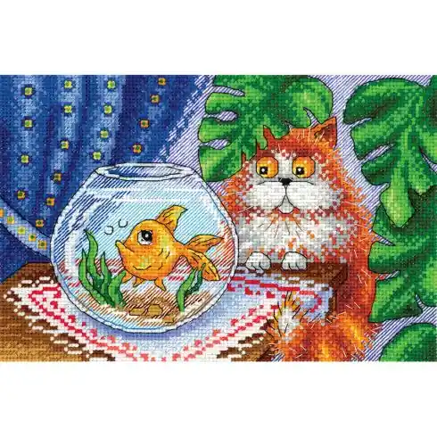 Offerta Limitata kit ricamo a punto croce - Curioso incontro - MP Studia