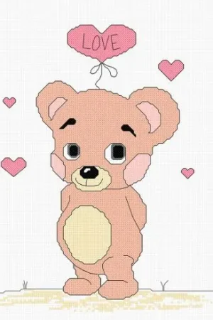 kit ricamo a punto croce - Orsetto Amore - Princesse Di Tendenza