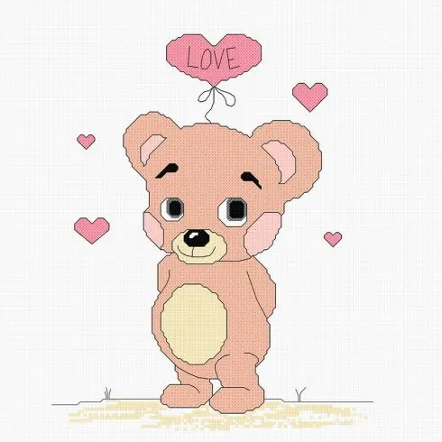 kit ricamo a punto croce - Orsetto Amore - Princesse Di Tendenza