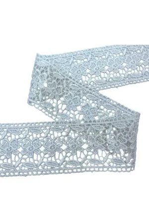 Passamaneria Tramezzo Panna Chiaro Merletto Ricamo Pizzo Alto 6,5 Cm Nuova Collezione