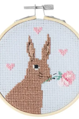 Kit Punto Croce - Romantic Bunny - Rico Design Professionale