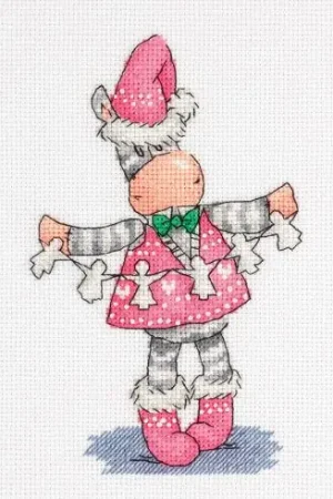 Compra Adesso kit ricamo a punto croce - Ghirlanda di festa - Panna