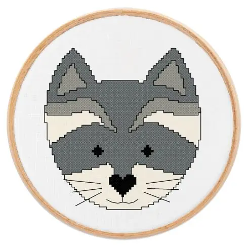 Di Tendenza kit ricamo a punto croce - Piccolo procione - Princesse