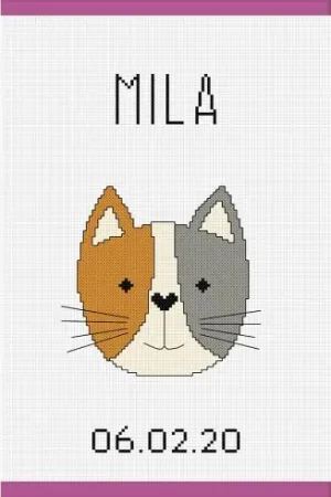 Esclusivo Kit per la copertina del libro a ricamo - Gattino - Princesse