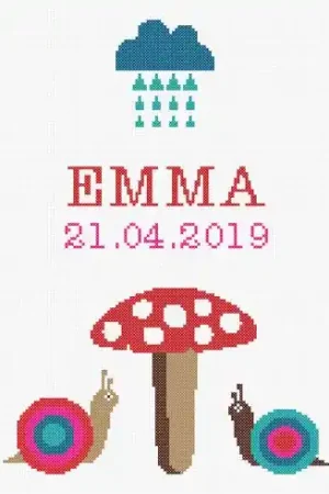 Occasione Imperdibile kit ricamo a punto croce - Piccola foresta - Escargots - Princesse