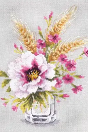 Prezzo Conveniente kit ricamo a punto croce - Fiori e spighe di grano - Magic Needle