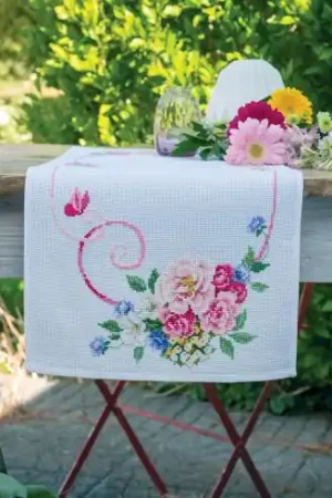 Kit runner da ricamare - mazzo di fiori classici - Vervaco Ultimissimo Modello