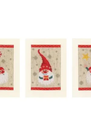Ultimissimo Modello Kit bigliettini da ricamare - Gnomo di natale - Vervaco