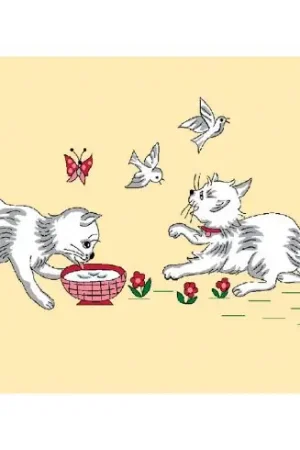 Kit di tela per bambini - Piccoli gatti bianchi - Luc Créations Prezzo Di Fabbrica