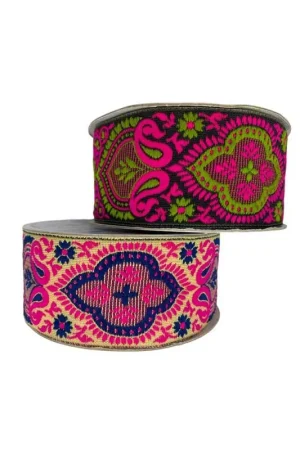 Vendita Finale 50 Cm Passamaneria Tramezzo Nastro Gallone Etnico Ricamo Ghirigoro Alto 45 Mm