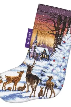 Kit calza di Natale da ricamare - Nel bosco - Letistitch Consegna Rapida