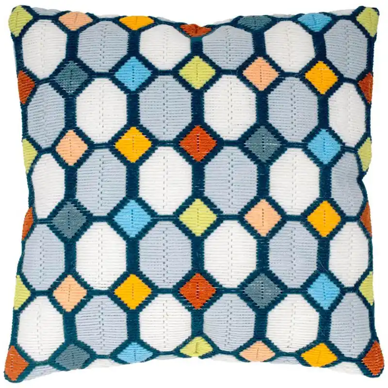 Kit per Ricamo a Punto Lungo - Cuscino a Quadri - Vervaco Più Venduto