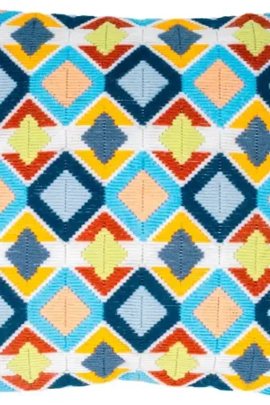 Direttamente Dal Produttore Kit per Ricamo a Punto Lungo - Cuscino con Rombi - Vervaco