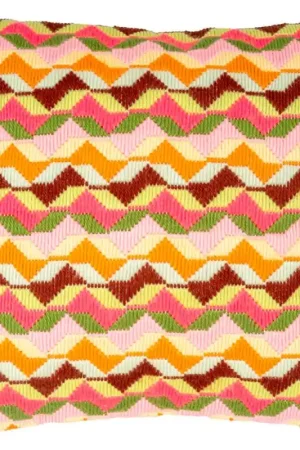 Kit per Ricamo a Punto Lungo - Cuscino Geometrico Retro - Vervaco Super Prezzo