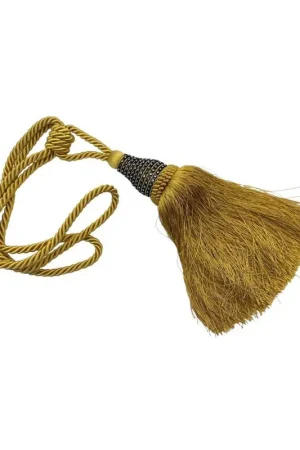 Offerta Limitata Embrasse Cordone Fermatenda Giallo Oro Filo Strass Lungo 75 Cm Diametro 15 Cm