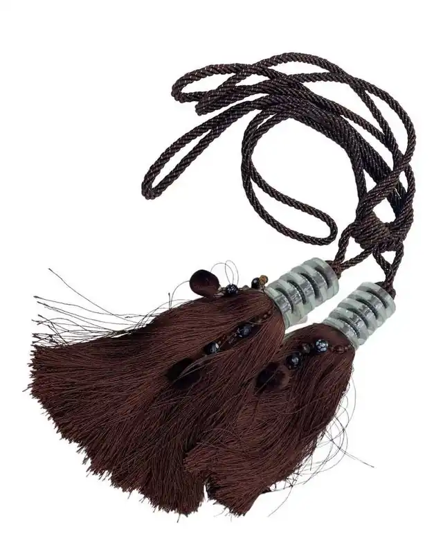 Embrasse Cordone Reggitenda Pomello Tondo Trasparente Nappa Pon Pom Lungo 80 cm Offerta