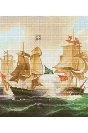 kit ricamo a punto croce - Battaglia in mare - Nova Sloboda Ultime Pezzi