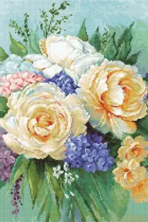 Prezzo Conveniente kit ricamo a punto croce - Bouquet floreale - Luca-S