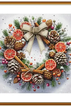 Sconto Kit di Ricamo - Christmas Wreath - Nova Sloboda