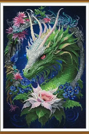 Kit di Ricamo - Flower Dragon - Nova Sloboda Spedizione Gratuita