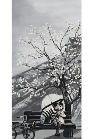 kit ricamo a punto croce - La città dell'amore - I bambini - Nova Sloboda Economico