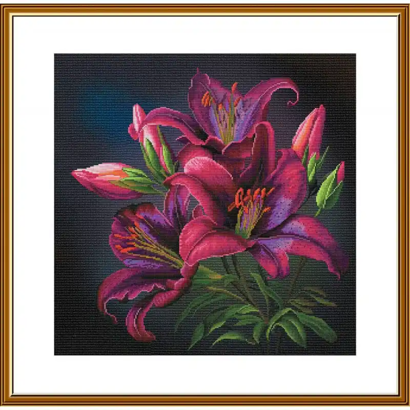 Kit di Ricamo - Night Lilies - Nova Sloboda Occasione