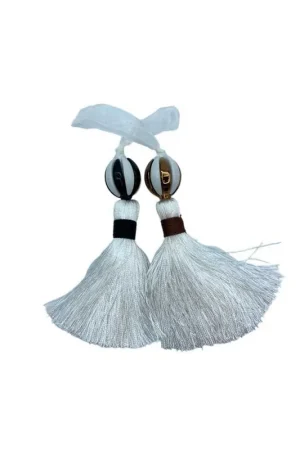 Acquista Ora Nappina Fiocco Chiave Bianco Latte Tripolino Sfera Ovale Alta 21 Cm