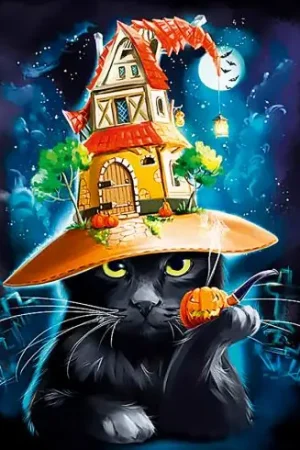 Kit ricamo diamante - Gatto magico - Wizardi Vendita Finale