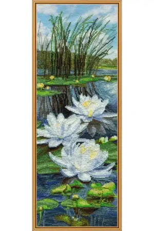 Prezzo Di Fabbrica Kit di Ricamo - White Lilies - Nova Sloboda