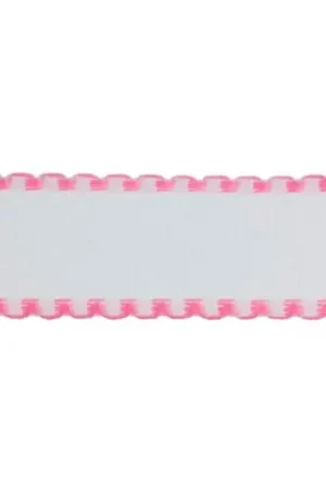 Treccia da ricamo a 50 cm - Nastrino Aïda bianca 5 Zweigart Band con bordo rosa 50 cm - Zweigart Reso Gratuito