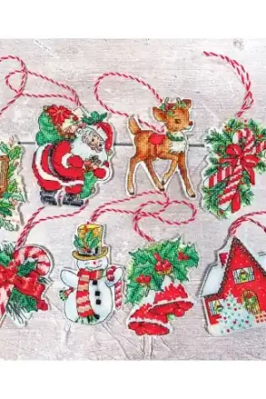 Kit di ornamenti da ricamare - Kit di figurine di Natale n°1 - Letistitch Occasione Imperdibile