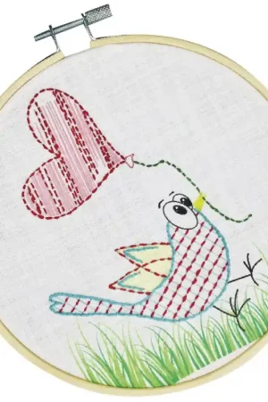 Compra Adesso Kit di Ricamo per Principianti - Uccello con Cuore - Pony