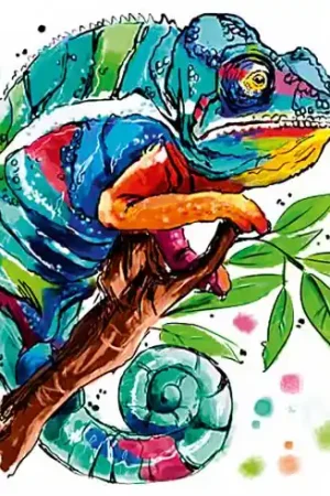 Kit ricamo diamante - Camaleonte - Wizardi Prezzo Ridotto