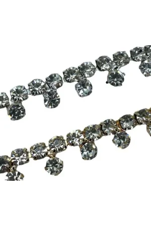Bestseller 10 Cm Passamaneria Copripunto Moda Gioiello Moda Strass Argento Base Metallo Alto 1 Cm