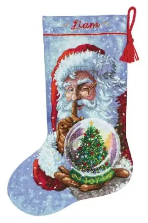 Reso Gratuito Kit calza di Natale da ricamare - Babbo natale - Dimensions