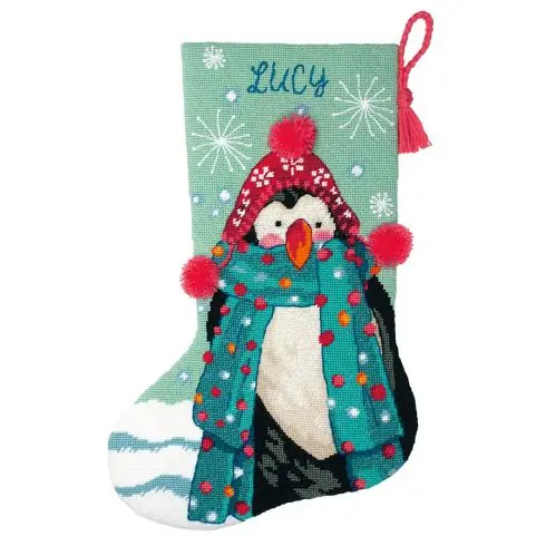 Offerta Lampo Kit calza di Natale da ricamare - Pinguino - Dimensions