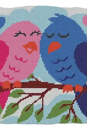 Compra Online Kit cuscino fori grossi - coppia di uccelli - Luc Créations