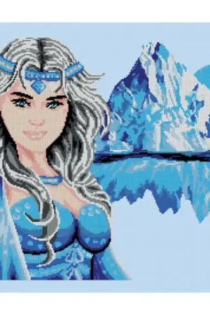 kit ricamo a punto croce - principessa di ghiaccio - Luc Créations Economico