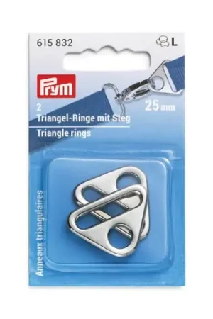 Accessorio per la borsa - Anelli triangolari colore argento - 25 mm - Prym Professionale