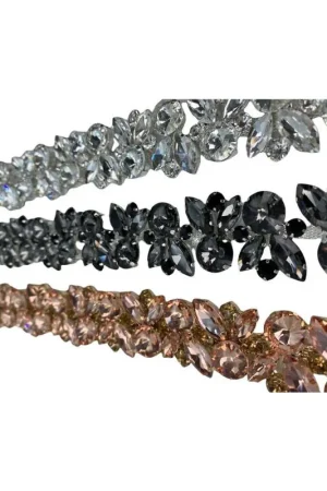 Promozione Esclusiva 10 Cm Passamaneria Gioiello Strass Punto Luce Pietra Ovale Tonda Alta 3 Cm