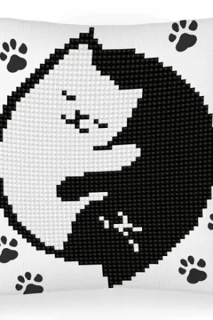 Kit cuscino ricamo diamante - Bagliore di gatto - Diamond Dotz Spedizione Gratuita